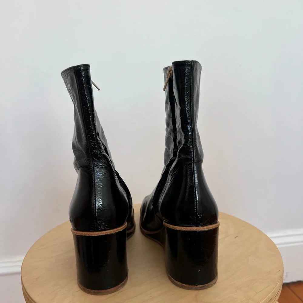 Black Patent Leather Paloma Wool Ankle Boots - Picture 6 of 7